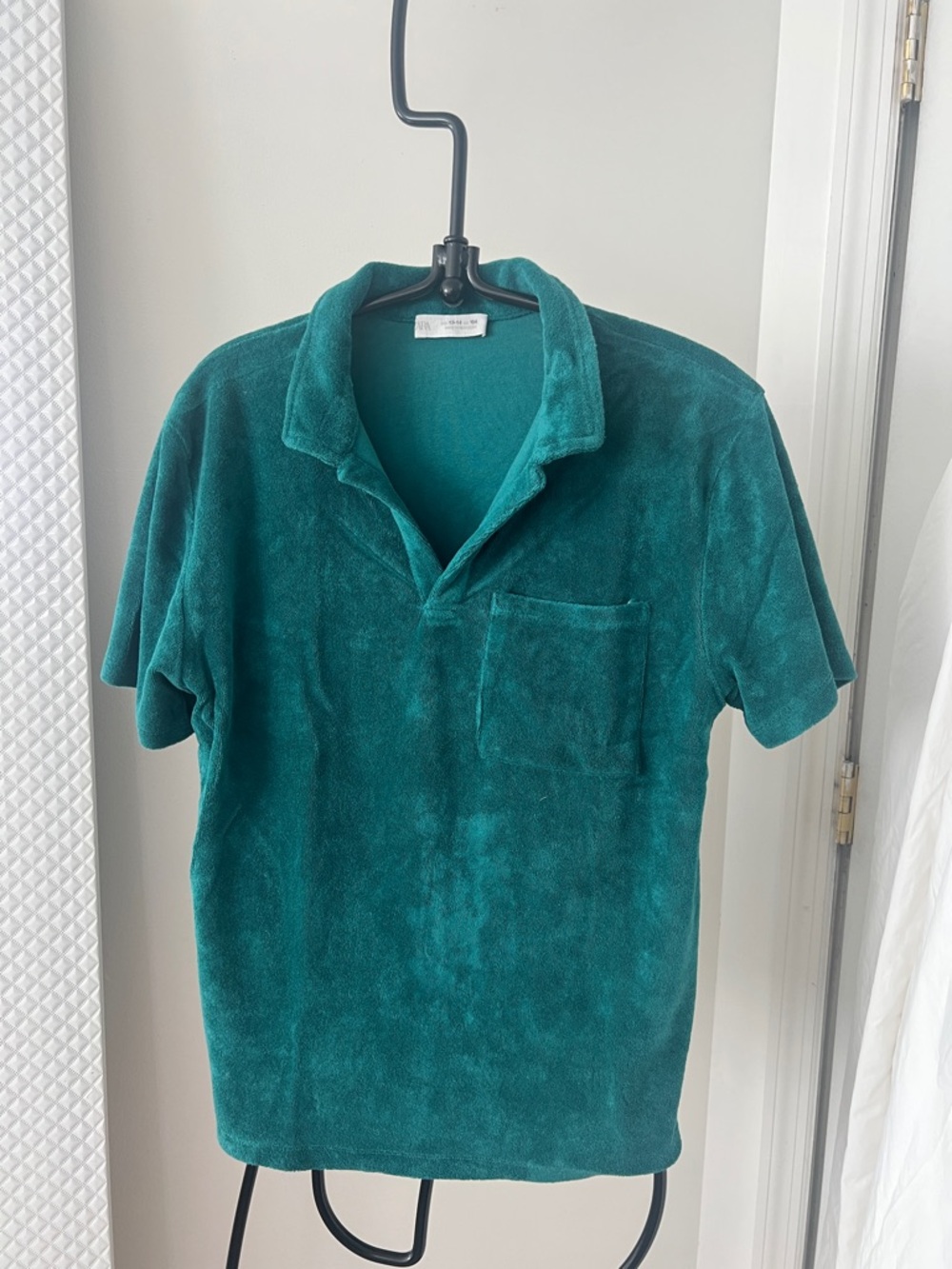 Zara Teal Terry Polo with Chest Pocket